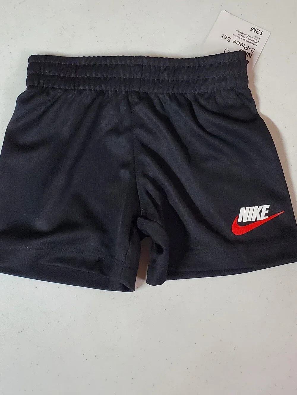 NWT Nike 12mos Baby Boy Red/Black Split Futura T-Shirt & Shorts Set